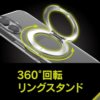 iPhone 17 [Turtle MagStand] MagSafe対応 リングスタンド付きハイブリッドクリアケース シルバーリングスタンド Simplism