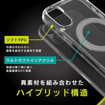 iPhone 17 [Turtle MagStand] MagSafe対応 リングスタンド付きハイブリッドクリアケース シルバーリングスタンド Simplism