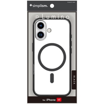 iPhone 17 [Lumino] MagSafe対応 背面クリアハードケース クリア×ブラック Simplism