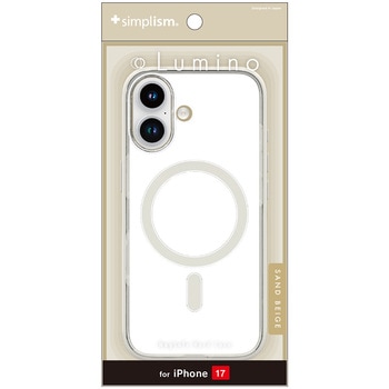 iPhone 17 [Lumino] MagSafe対応 背面クリアハードケース クリア×サンドベージュ Simplism