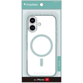 iPhone 17 [Lumino] MagSafe対応 背面クリアハードケース クリア×ブルー Simplism
