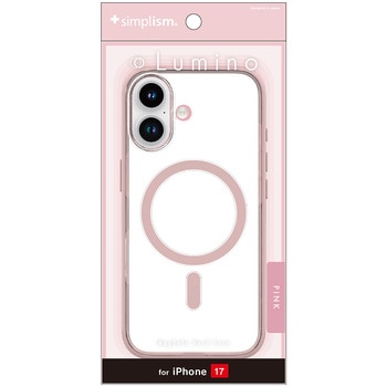 iPhone 17 [Lumino] MagSafe対応 背面クリアハードケース クリア×ピンク Simplism
