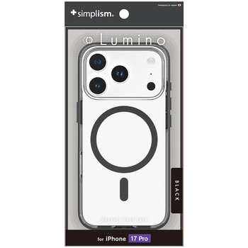 iPhone 17 Pro [Lumino] MagSafe対応 背面クリアハードケース クリア×ブラック Simplism