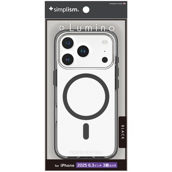 iPhone 17 Pro [Lumino] MagSafe対応 背面クリアハードケース クリア×ブラック Simplism