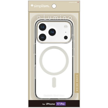 iPhone 17 Pro [Lumino] MagSafe対応 背面クリアハードケース クリア×サンドベージュ Simplism