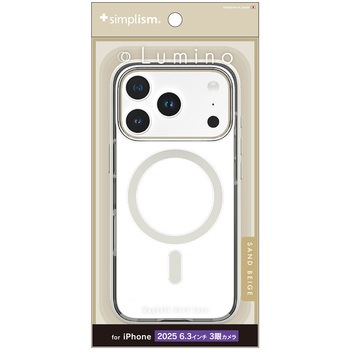 iPhone 17 Pro [Lumino] MagSafe対応 背面クリアハードケース クリア×サンドベージュ Simplism