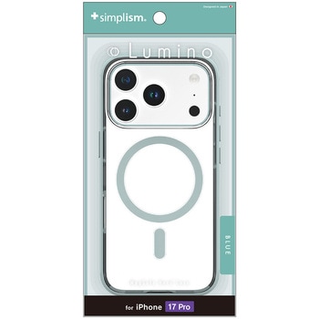iPhone 17 Pro [Lumino] MagSafe対応 背面クリアハードケース クリア×ブルー Simplism