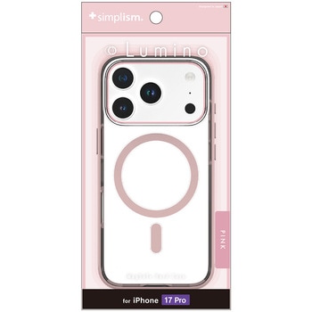 iPhone 17 Pro [Lumino] MagSafe対応 背面クリアハードケース クリア×ピンク Simplism
