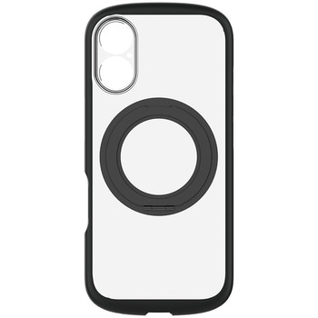 iPhone 17 [LIGHT SHIELD Solid MagStand] MagSafe対応 超精密設計 衝撃吸収 リングスタンド付きハイブリッドクリアケース ブラックリングスタンド - Simplism