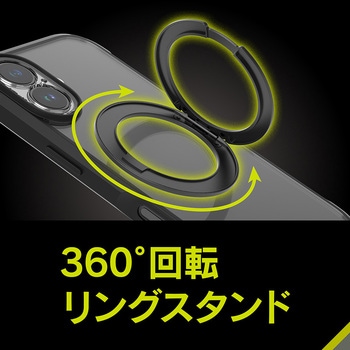 iPhone 17 [GRAV Solid UNLIMITED MagStand] MagSafe対応 超精密設計 耐衝撃5M リングスタンド付きハイブリッドケース ブラックリングスタンド Simplism