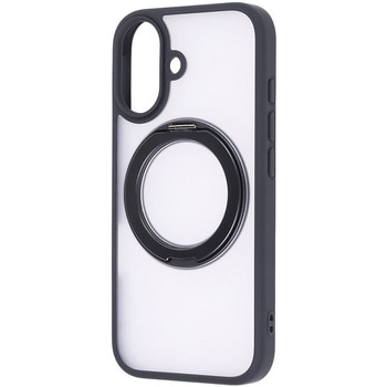 iPhone 17 ハイブリッドケース シルキーマット マグネット充電対応 リング付き / ブラック レイ・アウト