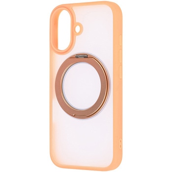 iPhone 17 ハイブリッドケース シルキーマット マグネット充電対応 リング付き / オレンジ レイ・アウト