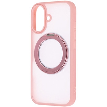 iPhone 17 ハイブリッドケース シルキーマット マグネット充電対応 リング付き / ピンク レイ・アウト