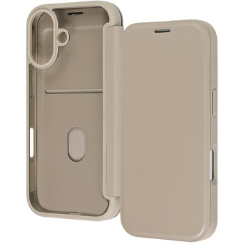 iPhone 17 クリアフリップケース マグネット / ベージュ レイ・アウト