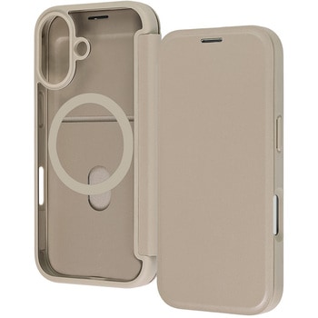 iPhone 17 クリアフリップケース マグネット マグネット充電対応 / ベージュ - レイ・アウト