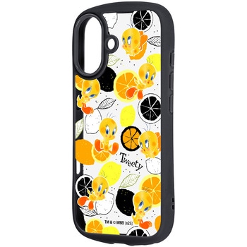 iPhone 17 ルーニー・テューンズ / Puffull 衝撃吸収 バンパー ハイブリッドケース / トゥイーティー/総柄2 - レイ・アウト