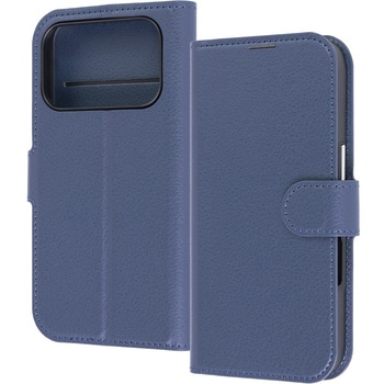 iPhone 17 Pro 手帳型レザーケース シンプル マグネット / ダークネイビー レイ・アウト