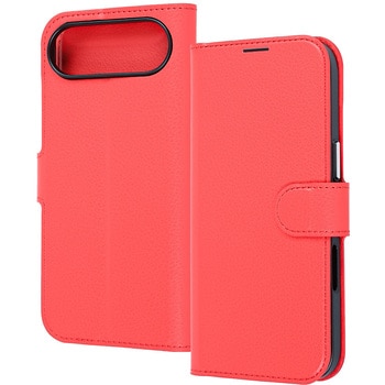 iPhone Air 手帳型レザーケース シンプル マグネット / レッド - レイ・アウト