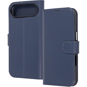 iPhone Air 手帳型レザーケース シンプル マグネット / ダークネイビー レイ・アウト