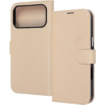 iPhone 17 Pro Max 手帳型レザーケース シンプル マグネット / ベージュ レイ・アウト