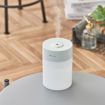 USB給電式加湿器 LEDライト付 ミントグリーン/モカ - ライフオンプロダクツ