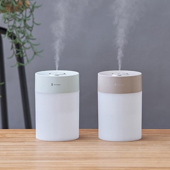 USB給電式加湿器 LEDライト付 ミントグリーン/モカ ライフオンプロダクツ