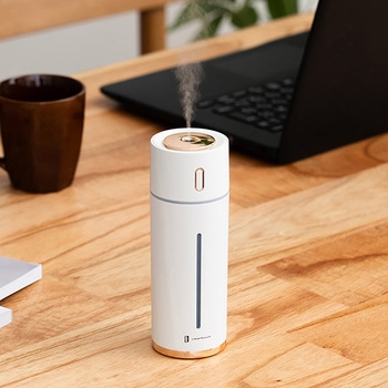 充電式スリム加湿器 リリーホワイト/モカ ライフオンプロダクツ