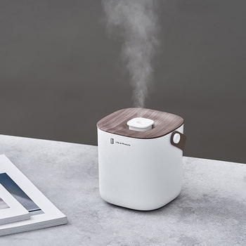 充電式ボックス型加湿器 -Premium WOOD- グレージュウッド/ホワイトウッド - ライフオンプロダクツ