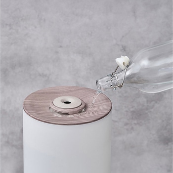 上部給水式 超音波加湿器 ライト付-Premium WOOD- グレージュウッド/ホワイトウッド ライフオンプロダクツ