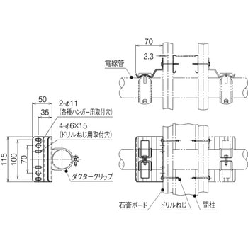 軽量間柱用電線管支持金具 ネグロス電工