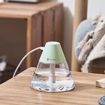 USB給電式 miniポップLEDライト加湿器 ミントグリーン/モカ ライフオンプロダクツ