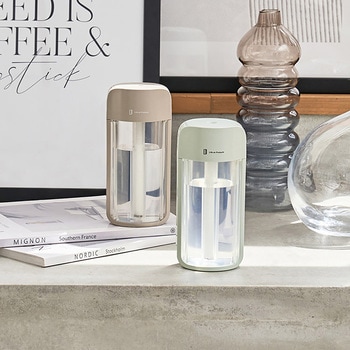 USB給電式 ポップLEDライト加湿器 ミントグリーン/モカ ライフオンプロダクツ