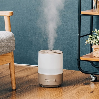 上部給水 超音波式アロマ加湿器 キャメル/ホワイト - ライフオンプロダクツ