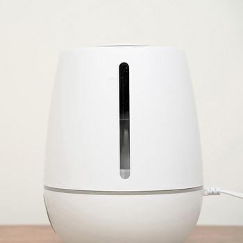 上部給水 超音波式 加湿器 湿度コントロール付 キャメル/ホワイト ライフオンプロダクツ