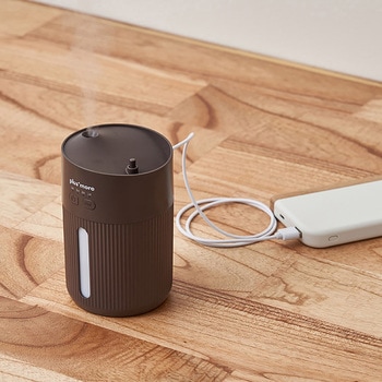 倒れても水がこぼれにくい 充電式コードレス 上部給水 加湿器 モカ/ペールレッド/ホワイト ライフオンプロダクツ