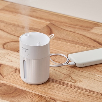 倒れても水がこぼれにくい 充電式コードレス 上部給水 加湿器 モカ/ペールレッド/ホワイト ライフオンプロダクツ