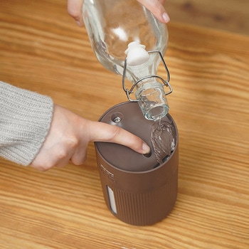 倒れても水がこぼれにくい 充電式コードレス 上部給水 加湿器 モカ/ペールレッド/ホワイト ライフオンプロダクツ