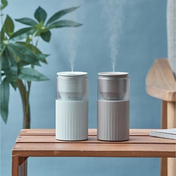 充電式 ムードライト 加湿器 ミントグリーン/モカ ライフオンプロダクツ