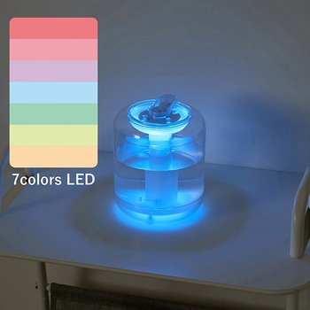 充電式クリア 加湿器 LEDライト付 ミントグリーン/スモーキーピンク/ホワイト ライフオンプロダクツ