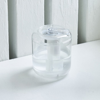 充電式クリア 加湿器 LEDライト付 ミントグリーン/スモーキーピンク/ホワイト ライフオンプロダクツ