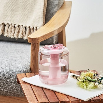 充電式クリア 加湿器 LEDライト付 ミントグリーン/スモーキーピンク/ホワイト ライフオンプロダクツ