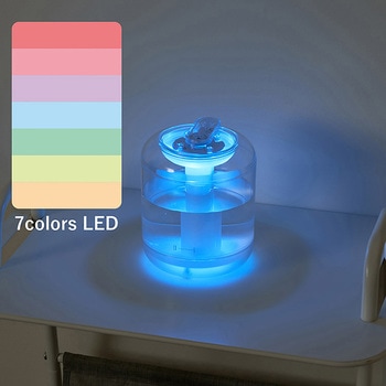 充電式クリア 加湿器 LEDライト付 ミントグリーン/スモーキーピンク/ホワイト ライフオンプロダクツ