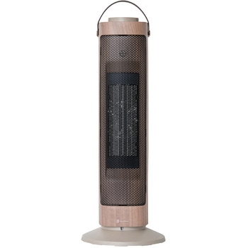 タワー型 セラミックファンヒーター&ファン -Premium WOOD- グレージュウッド/ホワイトウッド ライフオンプロダクツ