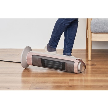 タワー型 セラミックファンヒーター&ファン -Premium WOOD- グレージュウッド/ホワイトウッド ライフオンプロダクツ