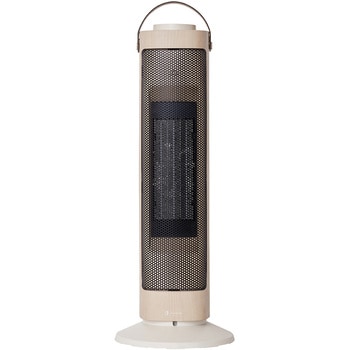 タワー型 セラミックファンヒーター&ファン -Premium WOOD- グレージュウッド/ホワイトウッド ライフオンプロダクツ