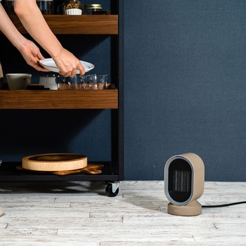 首振り機能付 セラミックヒーター&ファン キャメル/ホワイト ライフオンプロダクツ