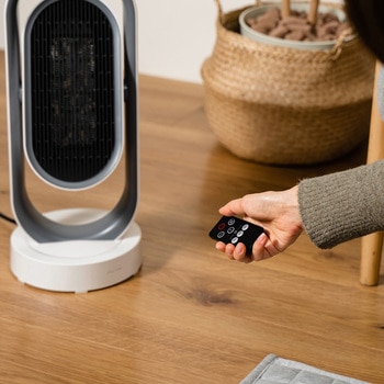 3Dセラミックヒーター&ファン リモコン付 キャメル/ホワイト ライフオンプロダクツ