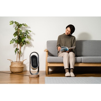 3Dセラミックヒーター&ファン リモコン付 キャメル/ホワイト ライフオンプロダクツ