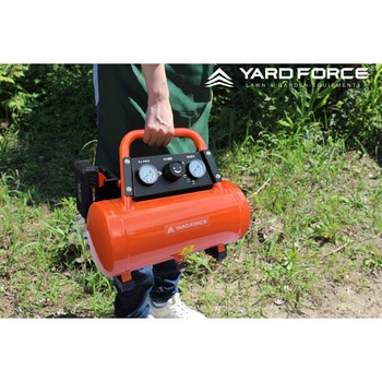 24Vポータブルコンプレッサー (24V2.0Ahリチウム残量ケージ付バッテリー充電式) - YARD FORCE