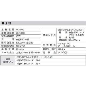 アーム式LED拡大鏡 ARコート - SK(新潟精機)
